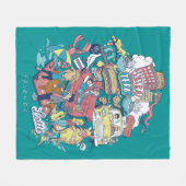 FRIENDS™ | Cartoon collage Fleece Deken (Voorkant (Horizontaal))