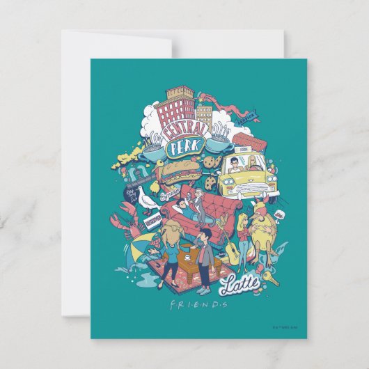 FRIENDS™ | Cartoon collage Notitiekaartje (Voorkant)