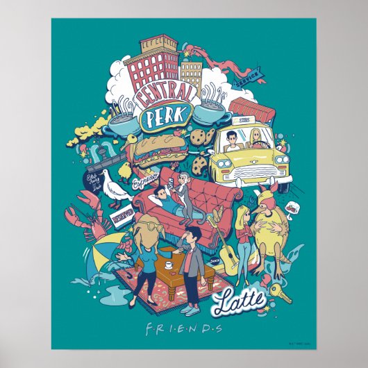 FRIENDS™ | Cartoon collage Poster (Voorkant)