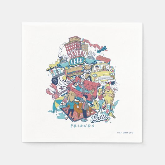 FRIENDS™ | Cartoon collage Servet (Voorkant)