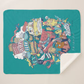 FRIENDS™ | Cartoon collage Sherpa Deken (Voorkant (horizontaal))