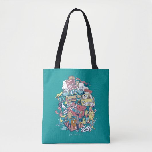 FRIENDS™ | Cartoon collage Tote Bag (Voorkant)