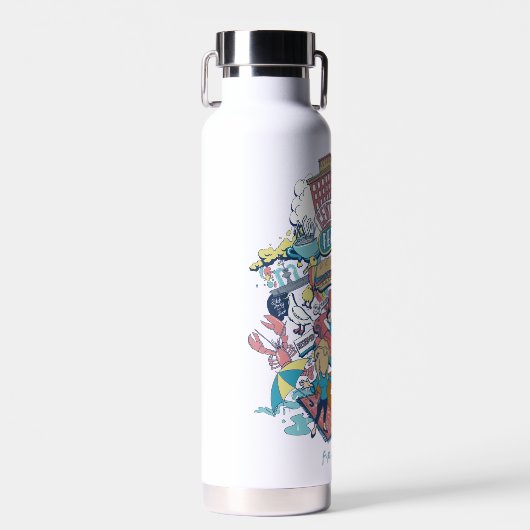 FRIENDS™ | Cartoon collage Waterfles (Voorkant)