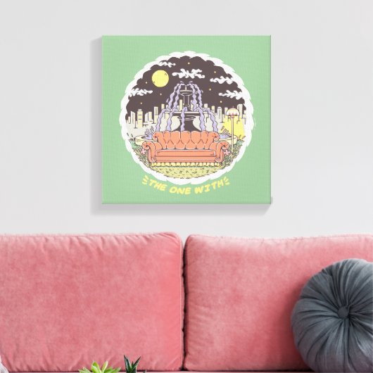 FRIENDS™ | Cartoon fontain Canvas Afdruk (Insitu (Woonkamer))