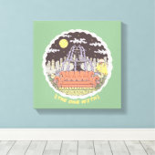 FRIENDS™ | Cartoon fontain Canvas Afdruk (Insitu (Houten vloer))