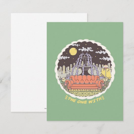 FRIENDS™ | Cartoon fontain Notitiekaartje (Voorkant / Achterkant)