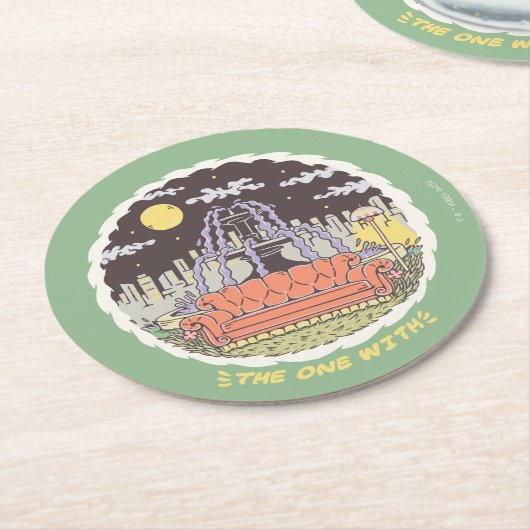 FRIENDS™ | Cartoon fontain Ronde Kartonnen Onderzetter (Gebogen)