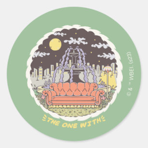 FRIENDS™ Cartoon fontain Ronde Sticker