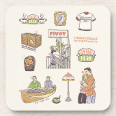 FRIENDS™ | Cartoon-pictogrammen Bier Onderzetter (Voorkant)