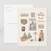 FRIENDS™ | Cartoon-pictogrammen Briefkaart (Voorkant / Achterkant)