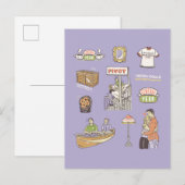 FRIENDS™ | Cartoon-pictogrammen Briefkaart (Voorkant / Achterkant)