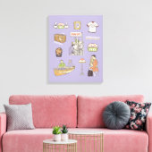 FRIENDS™ | Cartoon-pictogrammen Canvas Afdruk (Insitu (Woonkamer))