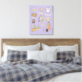 FRIENDS™ | Cartoon-pictogrammen Canvas Afdruk (Insitu (Slaapkamer))