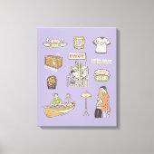 FRIENDS™ | Cartoon-pictogrammen Canvas Afdruk (Voorkant)