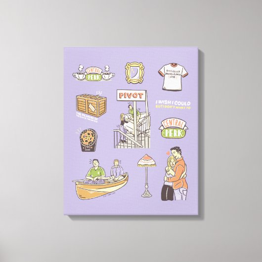 FRIENDS™ | Cartoon-pictogrammen Canvas Afdruk (Voorkant)
