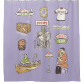 FRIENDS™ | Cartoon-pictogrammen Douchegordijn (Voorkant)