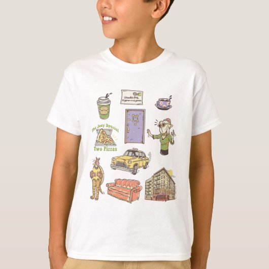 FRIENDS™ | Cartoon pictogrammen Grafisch 1 T-shirt (Voorkant)