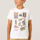 FRIENDS™ | Cartoon pictogrammen Grafisch 3 T-shirt (Voorkant)