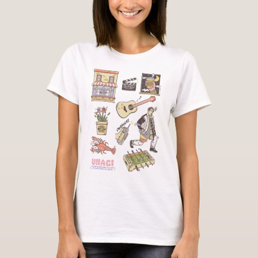 FRIENDS™ | Cartoon pictogrammen Grafisch 3 T-shirt (Voorkant)