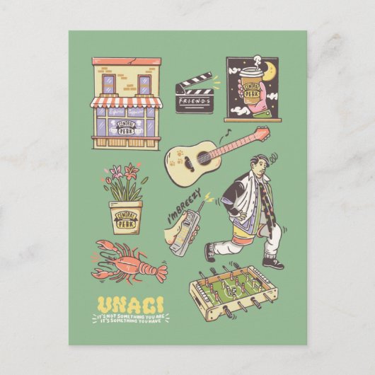 FRIENDS™ | Cartoon pictogrammen Grafisch Briefkaart (Voorkant)