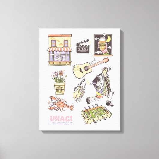 FRIENDS™ | Cartoon pictogrammen Grafisch Canvas Afdruk (Voorkant)