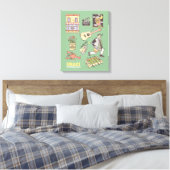 FRIENDS™ | Cartoon pictogrammen Grafisch Canvas Afdruk (Insitu (Slaapkamer))