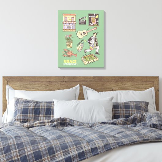 FRIENDS™ | Cartoon pictogrammen Grafisch Canvas Afdruk (Insitu (Slaapkamer))
