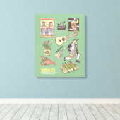 FRIENDS™ | Cartoon pictogrammen Grafisch Canvas Afdruk (Insitu (Houten vloer))