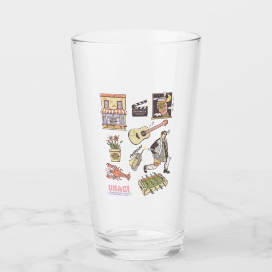 FRIENDS™ | Cartoon pictogrammen Grafisch Glas (Voorkant)