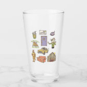 FRIENDS™ | Cartoon pictogrammen Grafisch Glas (Voorkant)