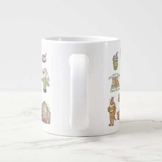 FRIENDS™ | Cartoon pictogrammen Grafisch Grote Koffiekop (Achterkant)