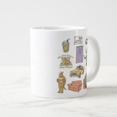 FRIENDS™ | Cartoon pictogrammen Grafisch Grote Koffiekop (Voorkant rechts)