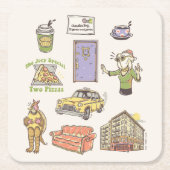 FRIENDS™ | Cartoon pictogrammen Grafisch Kartonnen Onderzetters (Voorkant)