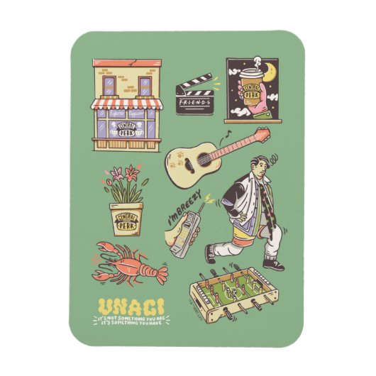 FRIENDS™ | Cartoon pictogrammen Grafisch Magneet (Verticaal)