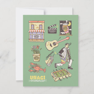 FRIENDS™   Cartoon pictogrammen Grafisch Notitiekaartje