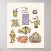 FRIENDS™ | Cartoon pictogrammen Grafisch Poster (Voorkant)