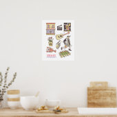 FRIENDS™ | Cartoon pictogrammen Grafisch Poster (Keuken)