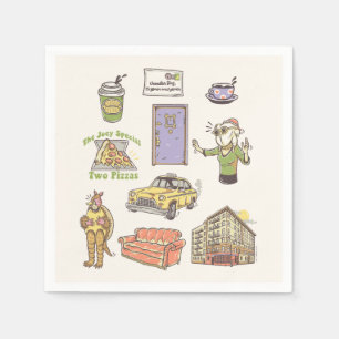 FRIENDS™   Cartoon pictogrammen Grafisch Servet