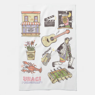 FRIENDS™   Cartoon pictogrammen Grafisch Theedoek