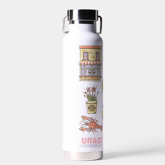 FRIENDS™ | Cartoon pictogrammen Grafisch Waterfles (Voorkant)