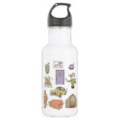 FRIENDS™ | Cartoon pictogrammen Grafisch Waterfles (Voorkant)