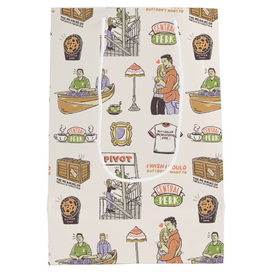 FRIENDS™ | Cartoon-pictogrammen Medium Cadeauzakje (Achterkant)