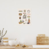 FRIENDS™ | Cartoon-pictogrammen Poster (Keuken)