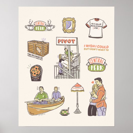 FRIENDS™ | Cartoon-pictogrammen Poster (Voorkant)