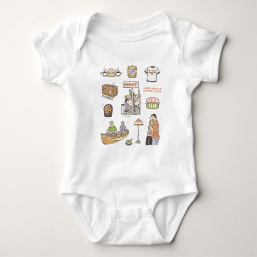 FRIENDS™ | Cartoon-pictogrammen Romper (Voorkant)