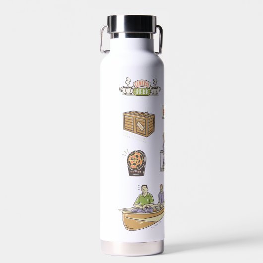 FRIENDS™ | Cartoon-pictogrammen Waterfles (Voorkant)