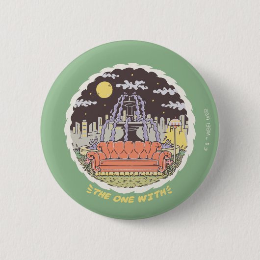 FRIENDS™ | Cartoonfontein Ronde Button 5,7 Cm (Voorkant)
