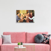 FRIENDS™ | Cast Thanksgiving Groepsknuffel Canvas Afdruk (Insitu (Woonkamer))