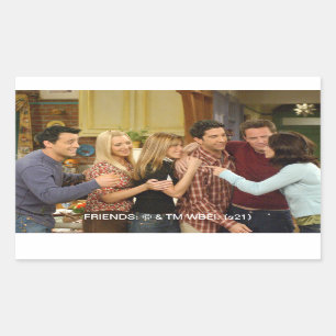 FRIENDS™ Cast Thanksgiving Groepsknuffel Rechthoekige Sticker
