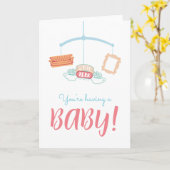 FRIENDS™ | Centraal perk mobiel Baby shower Kaart (Gele Bloem)